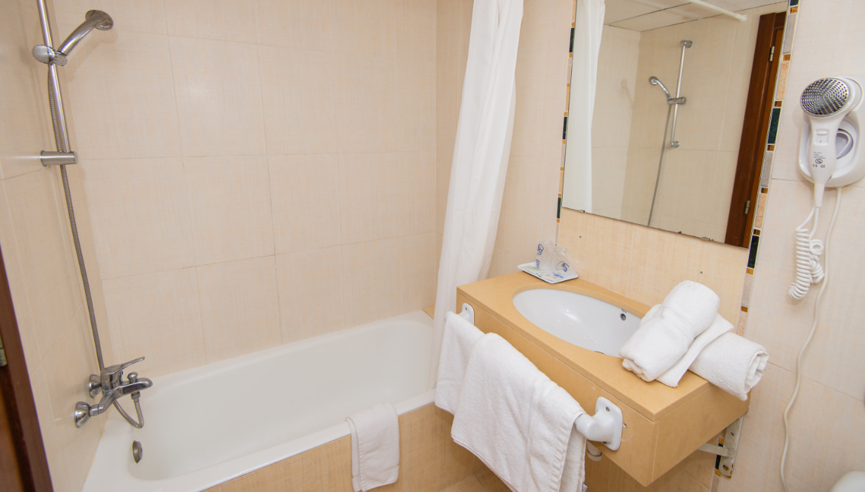 Detail of the bathroom of the Double with Balcony room