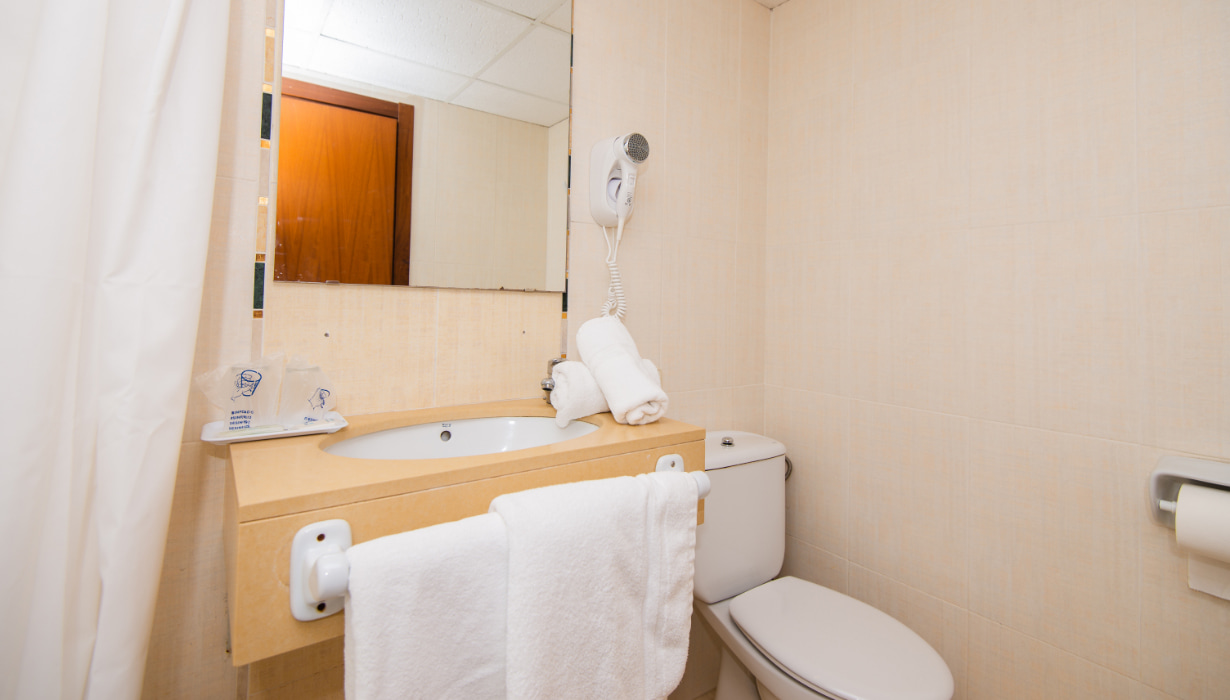Detail of the washbasin in the Double with Balcony room
