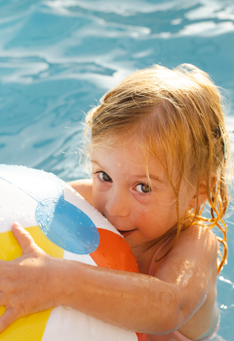 Children's pool Child enjoying our swimming pool in Cala Ratjada